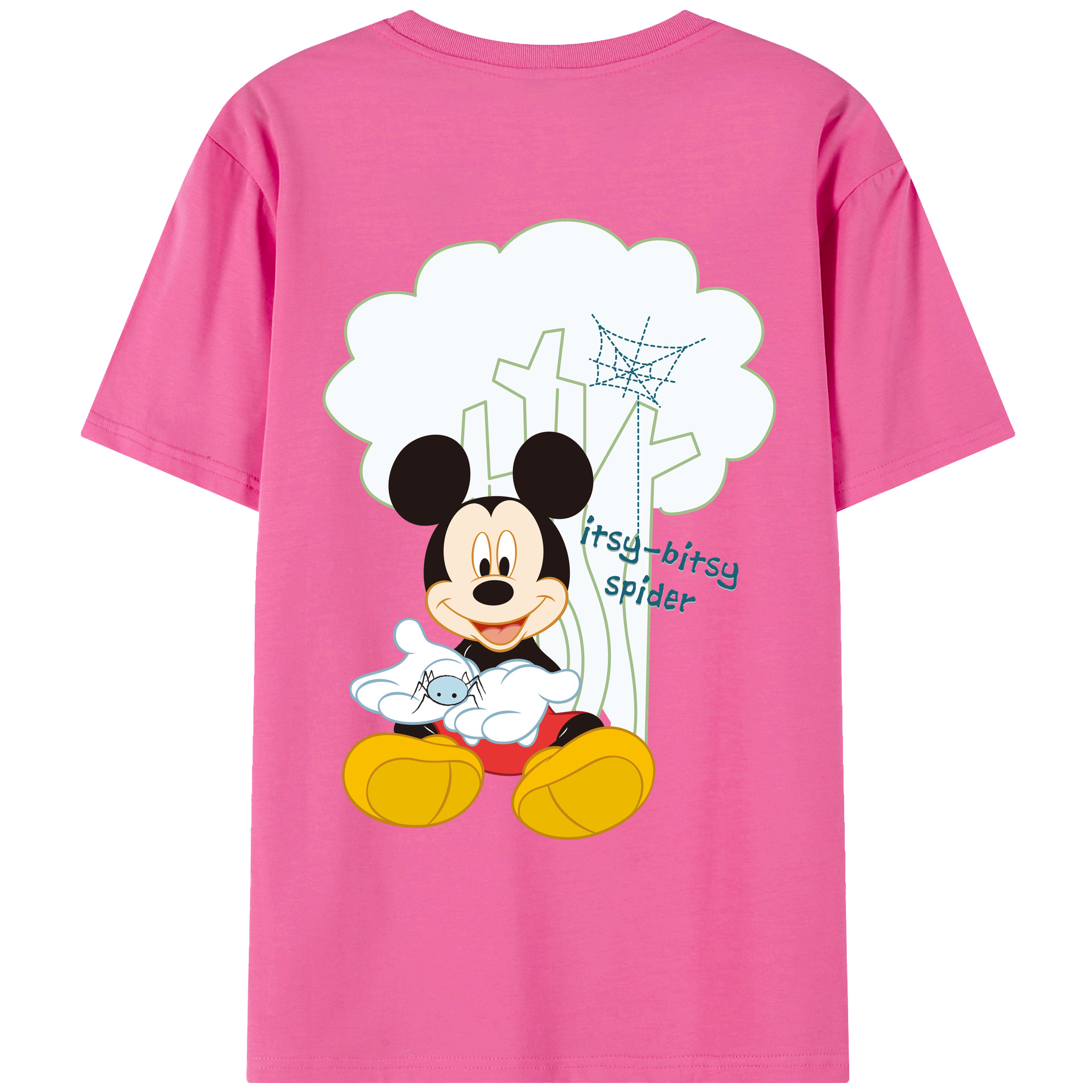 （画像用） ミッキーマウス Mickey Mouse レディース半袖Tシャツ(バックプリント)
